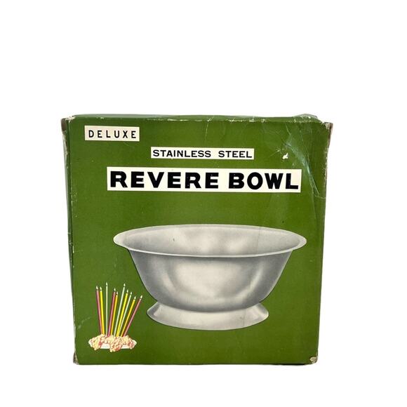 Deluxe Stainless Steel Revere Bowl Vintage In Box MCM Mid Century Modern - Picture 2 of 9